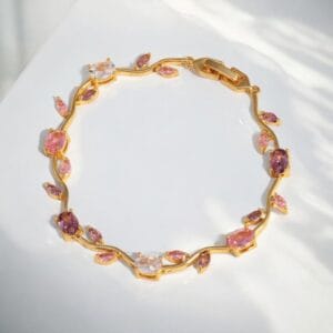 Multi Color Tulip Bracelet - Gold Plated