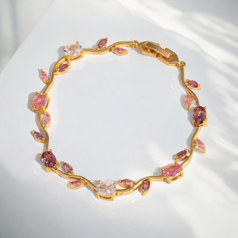 Multi Color Tulip Bracelet - Gold Plated