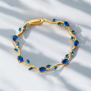 Blue Tulip Bracelet - Gold Plated