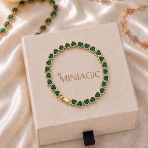 Emerald Green Heart Bracelet