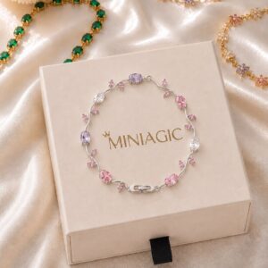 Multi Color Tulip Bracelet - Silver Plated