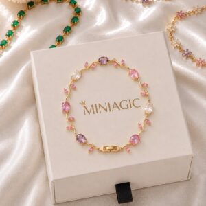 Multi Color Tulip Bracelet - Gold Plated