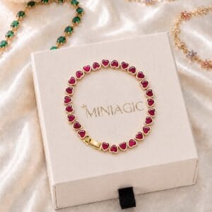 Ruby Red Heart Bracelet