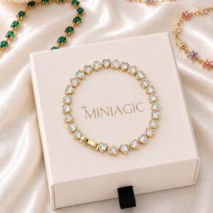 Crystal White Heart Bracelet