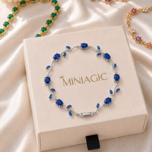Blue Tulip Bracelet - Silver Plated