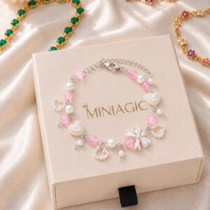 Blush Heart Bow Bracelet