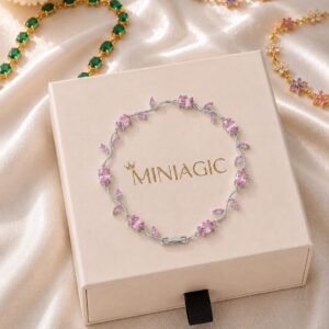 Blush Pink Tulip Bracelet - Silver Plated