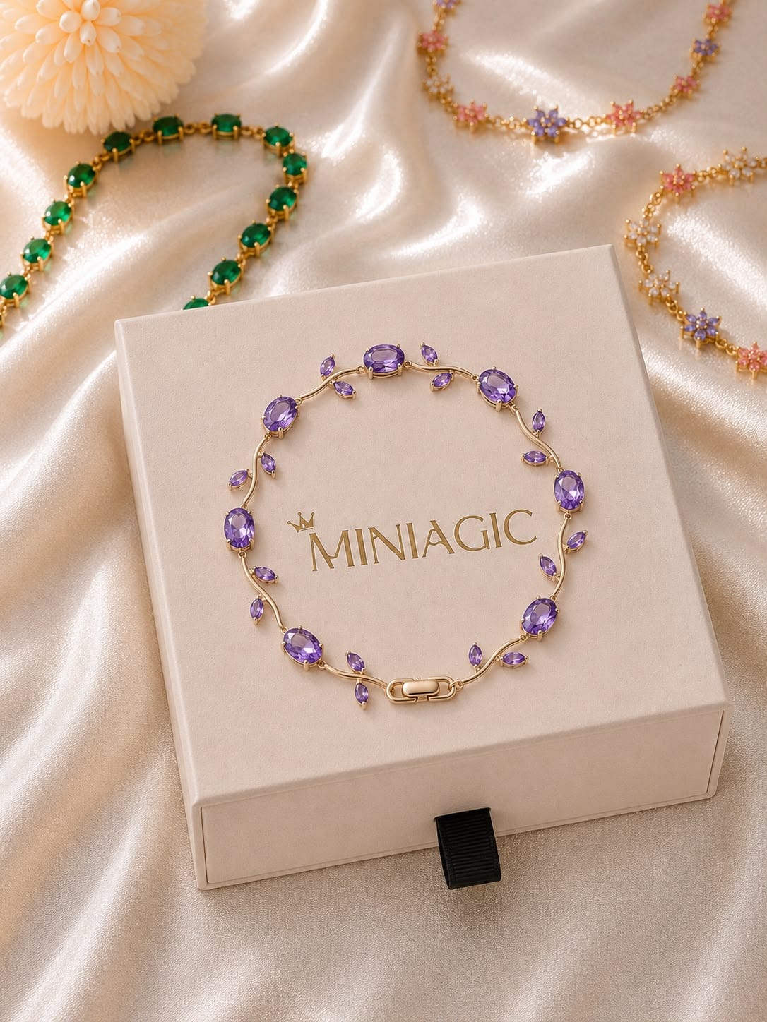 Lavender Tulip Bracelet - Gold Plated