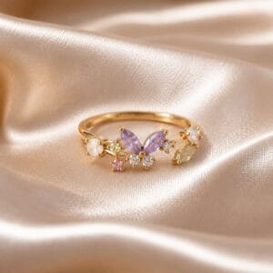 Lavender Butterfly Ring
